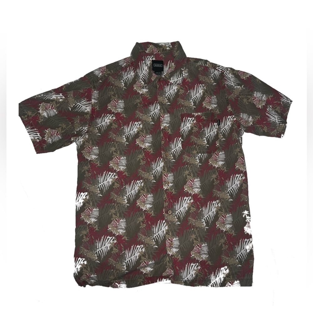 Vintage Brown Hawaiian Button-Up T-shirt